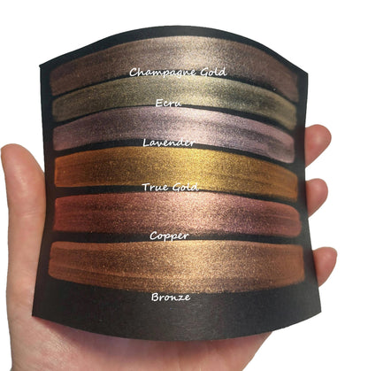 Pastel Series * Quarter Pan* Pastel Gold Chrome Watercolour Paint - Artist Palette Set - Handmade Metallic Paint