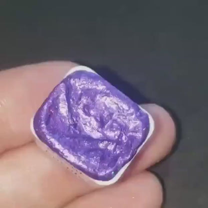 Royal Purple *Limited Edition* Mica + Holo Handmade Watercolour Paint - Half Pan - Metallic Paint