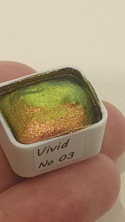 Vivid Series No 03 - Supershift Chameleon Handmade Watercolour Paint - Metallic Glitter Shimmer Calligraphy
