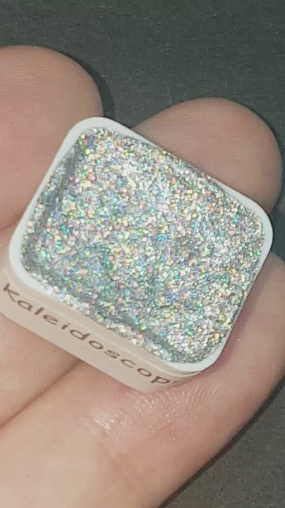 Kaleidoscope - Handmade Holographic Watercolour Paint - Half Pan - Metallic Glitter Shiny Pearlescent Holo Chrome Shimmer