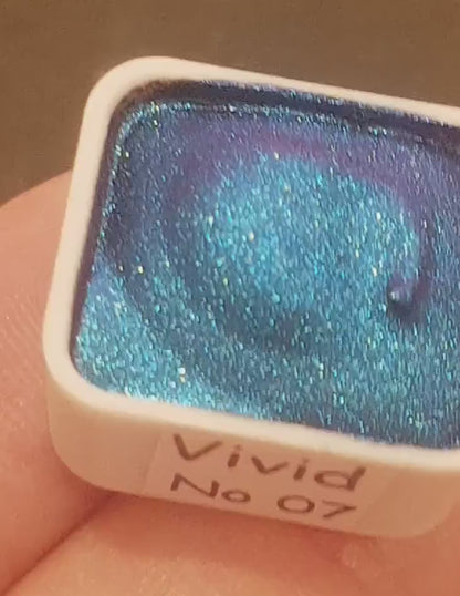 Vivid Series No 07 - Supershift Chameleon Handmade Watercolour Paint - Metallic Glitter Shimmer Calligraphy