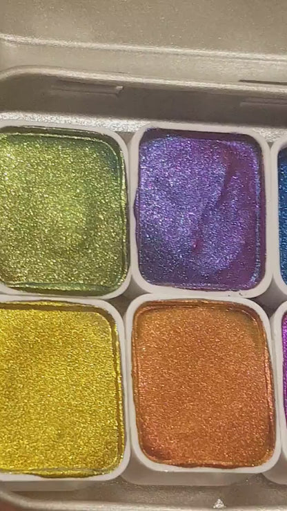 Vivid Series Vol 2 *Half Pan* Supershift Chameleon Watercolour Paint Artist Palette Set - Colour Shifting Paint - Handmade