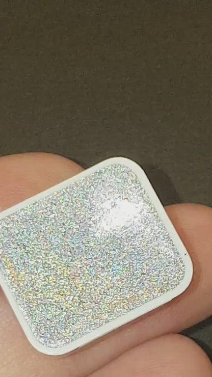 Rainbow - Handmade Holographic Watercolour Paint - Half Pan - Metallic Glitter Shiny Pearlescent Holo Chrome Shimmer
