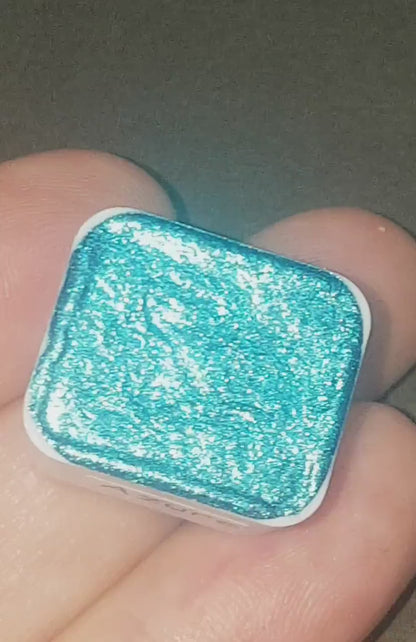 Ocean Series - Azure - Chameleon Handmade Watercolour Paint - Metallic Glitter Color Shifting Holographic