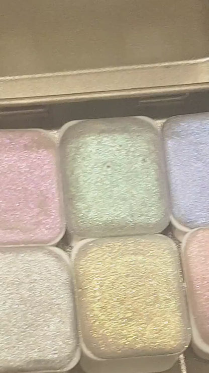 Princess Series * Half Pan * Handmade Chameleon Watercolour Glittery Paint Palette - Metallic Set - Artist Gift