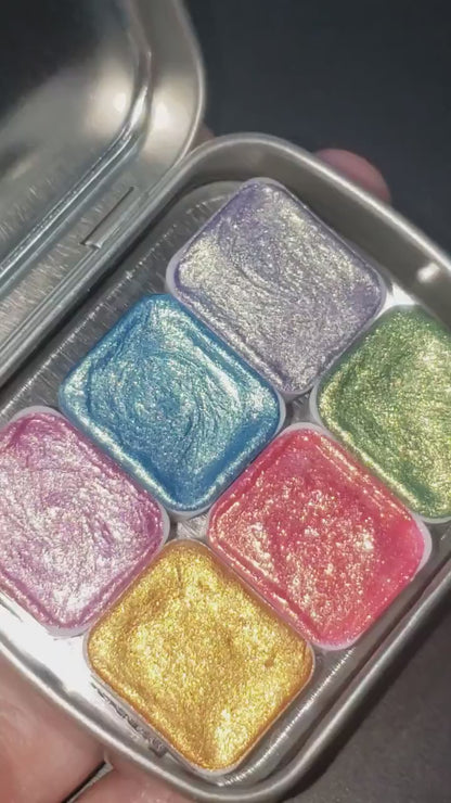 Fairy Series *Half Pan* Handmade Watercolour Palette - Gold Shift Chameleon Paint