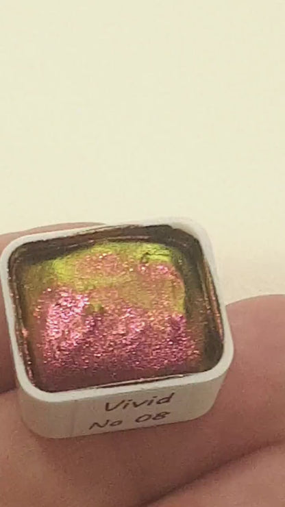 Vivid Series No 08 - Supershift Chameleon Handmade Watercolour Paint - Metallic Glitter Shimmer Calligraphy