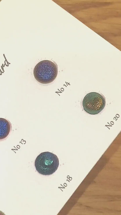 Vivid Series Vol 3 Handmade Supershift Chameleon Watercoulor Paint Dot Card - Set of 6 Colours - Sample Tester - Metallic Glitter Shimmer