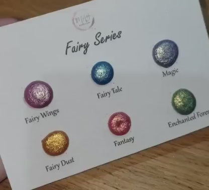 Fairy Series Handmade Chameleon Watercoulor Paint Dot Card - Set of 6 Colours - Sample Tester - Metallic Glitter Shimmer