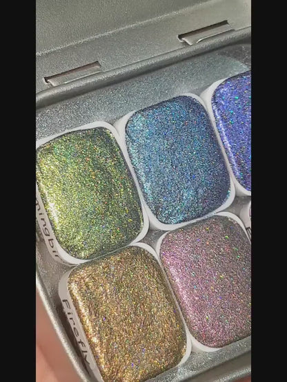Nature Series *Quarter Pan* Holo Chameleon Watercolour Paint - Artist Palette Set - Colour Shifting Paint - Handmade