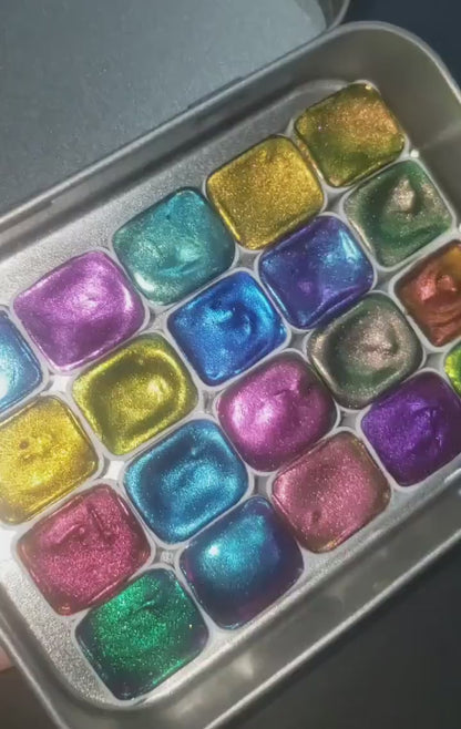 Mega Paint Set - 20 Colours - Vivid Series Supershift Chameleon Watercolour Paint Artist Palette - Colour Shifting Paint - Handmade