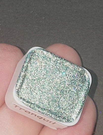 Tranquil *Limited Edition* Chameleon + Holo Handmade Watercolour Paint - Half Pan - Chrome Metallic Color Shift Paint