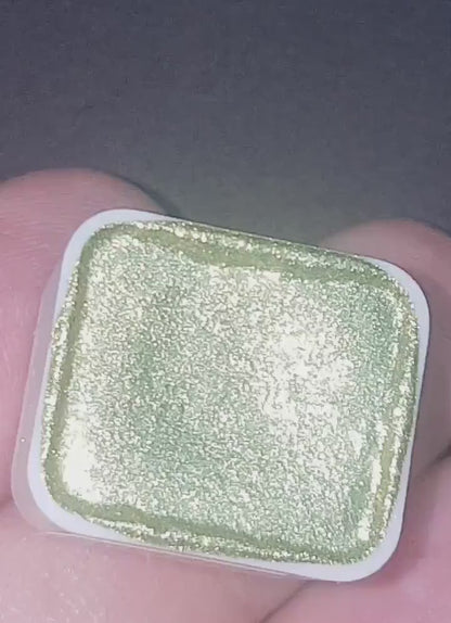 Peridot *Gemstone Series* Handmade Chrome Watercolour Paint - Metallic Glitter Holo Shimmer