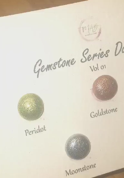 Gemstone Series Vol 1 Handmade Chameleon Watercolour Chrome Paint Dot Card - Set of 5 Colours - Sample Tester - Metallic Glitter