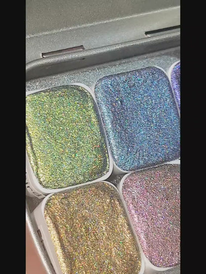 Nature Series *Half Pan* Holo Chameleon Watercolour Paint Artist Palette Set - Colour Shifting Paint - Handmade